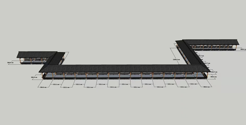 防腐木廊道效果圖