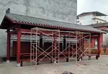 湖南郴州農(nóng)村防腐木古建青瓦長廊