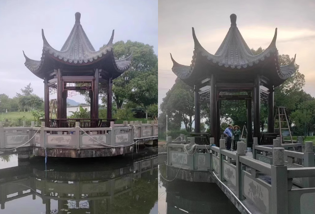 防腐木古建涼亭